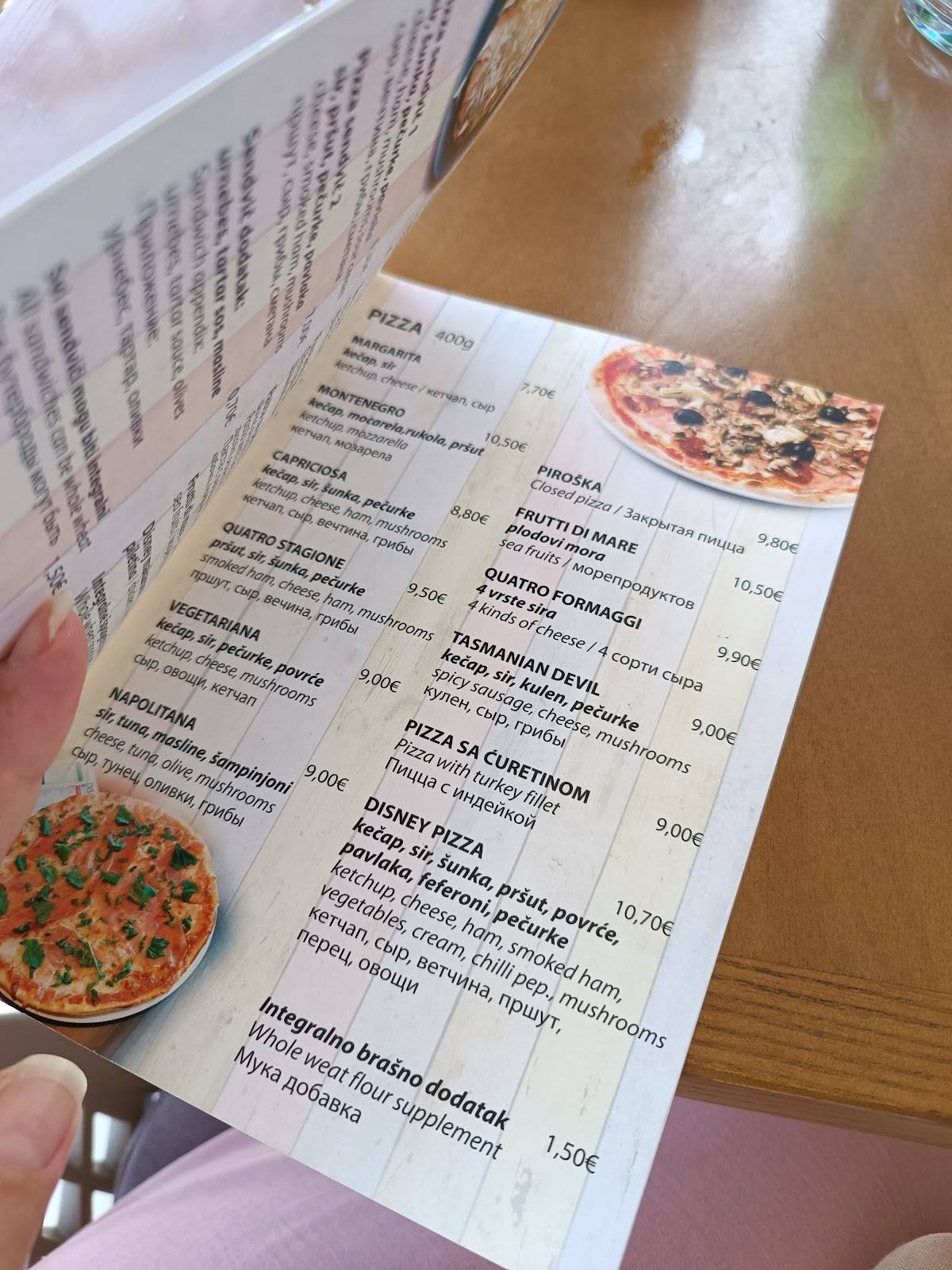 Menu de Disney