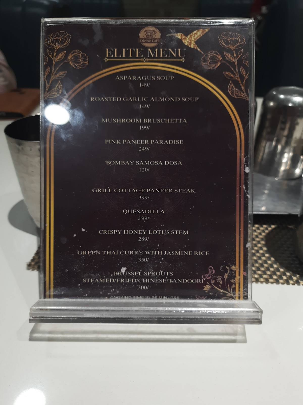 Divine Cafe - Sripuram menu