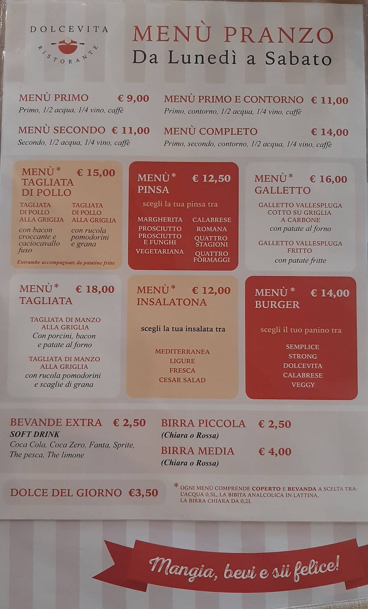 Menu di Dolcevita Ristorante 