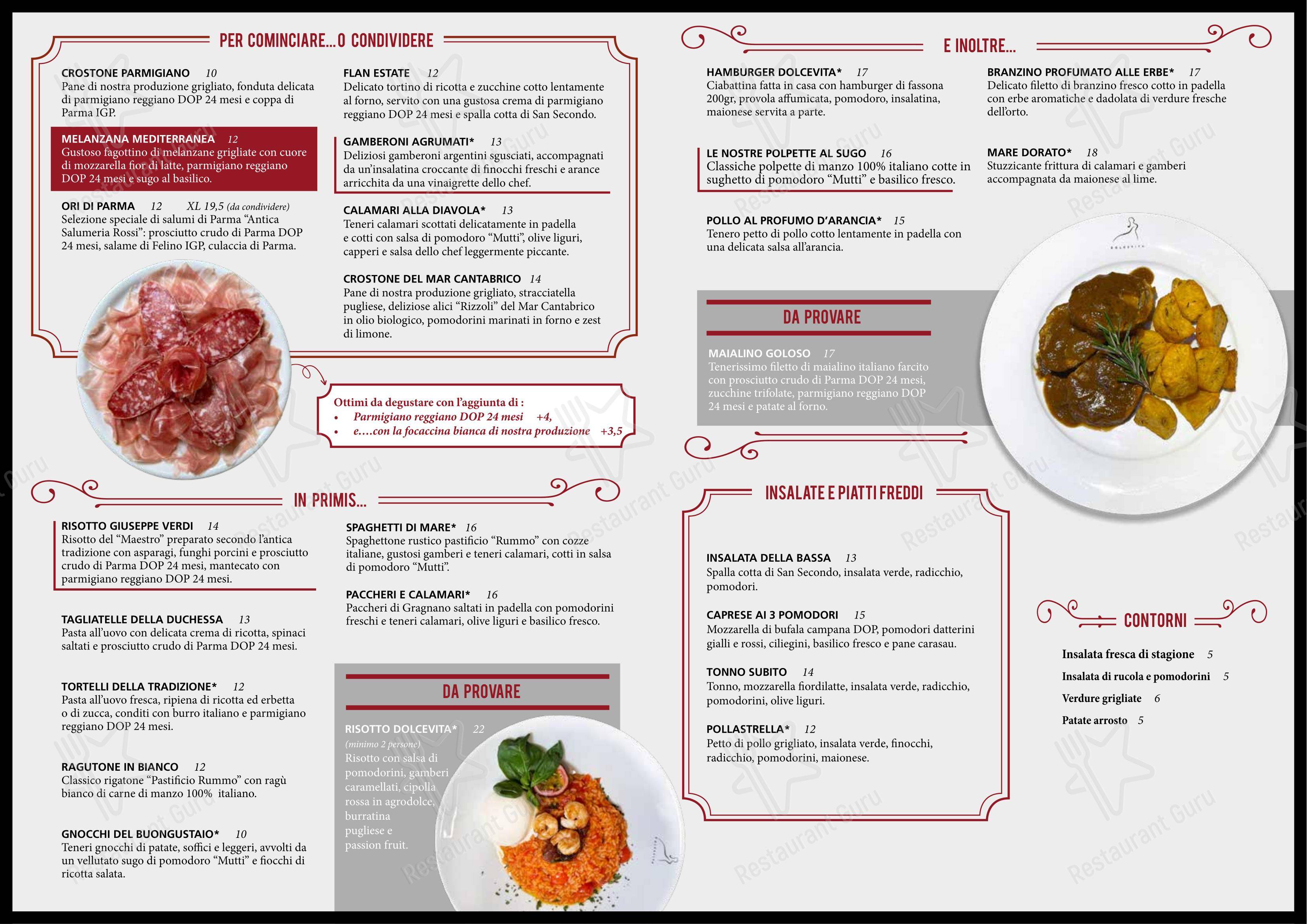 Menu di Dolcevita - Menu