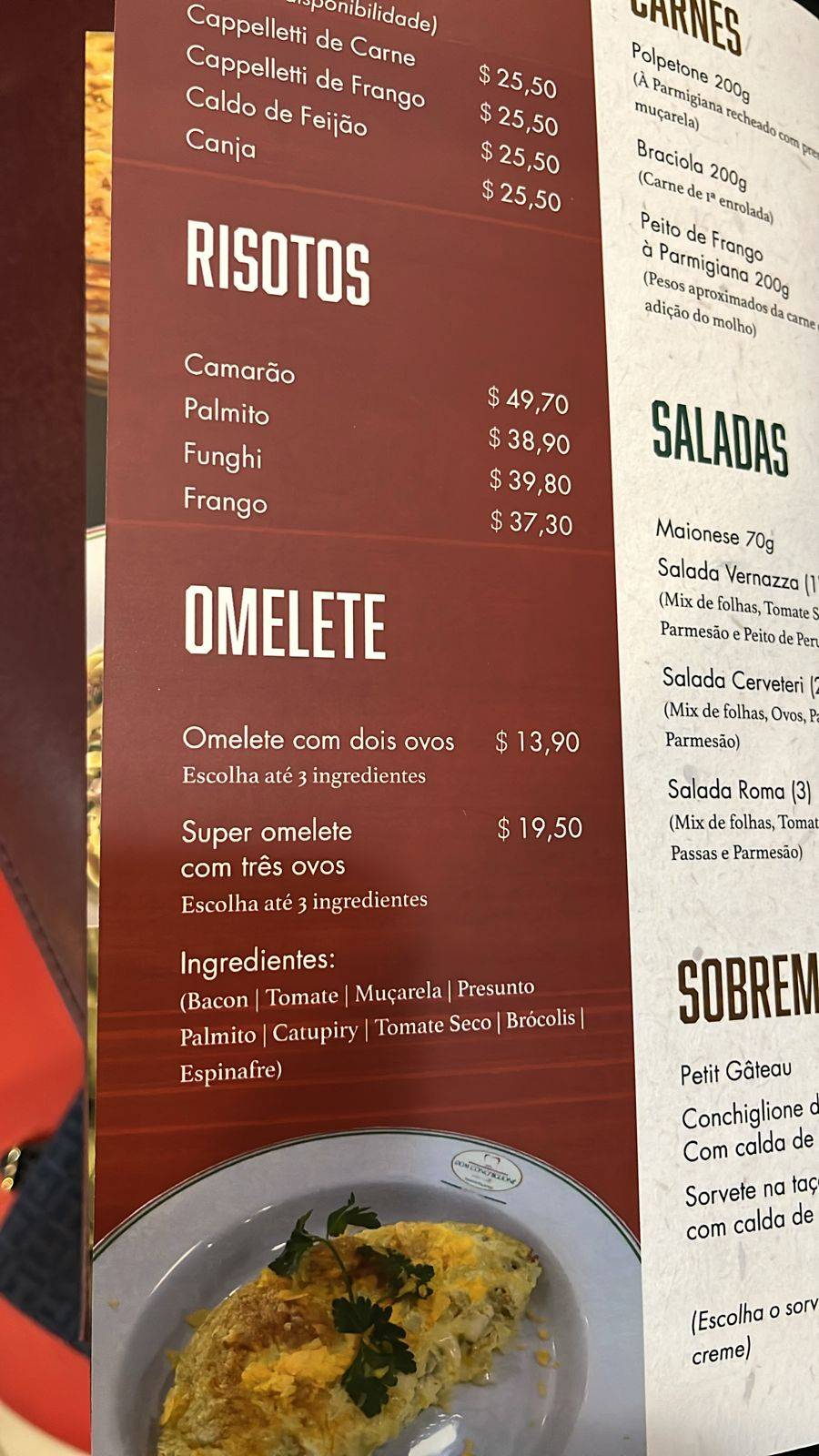 Dom Conchiglione Curitiba cardápio