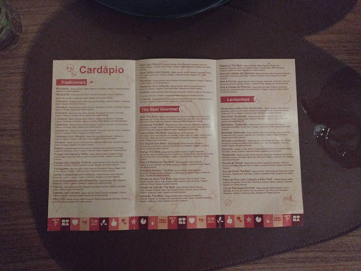 Dona The Best Pizzas cardápio