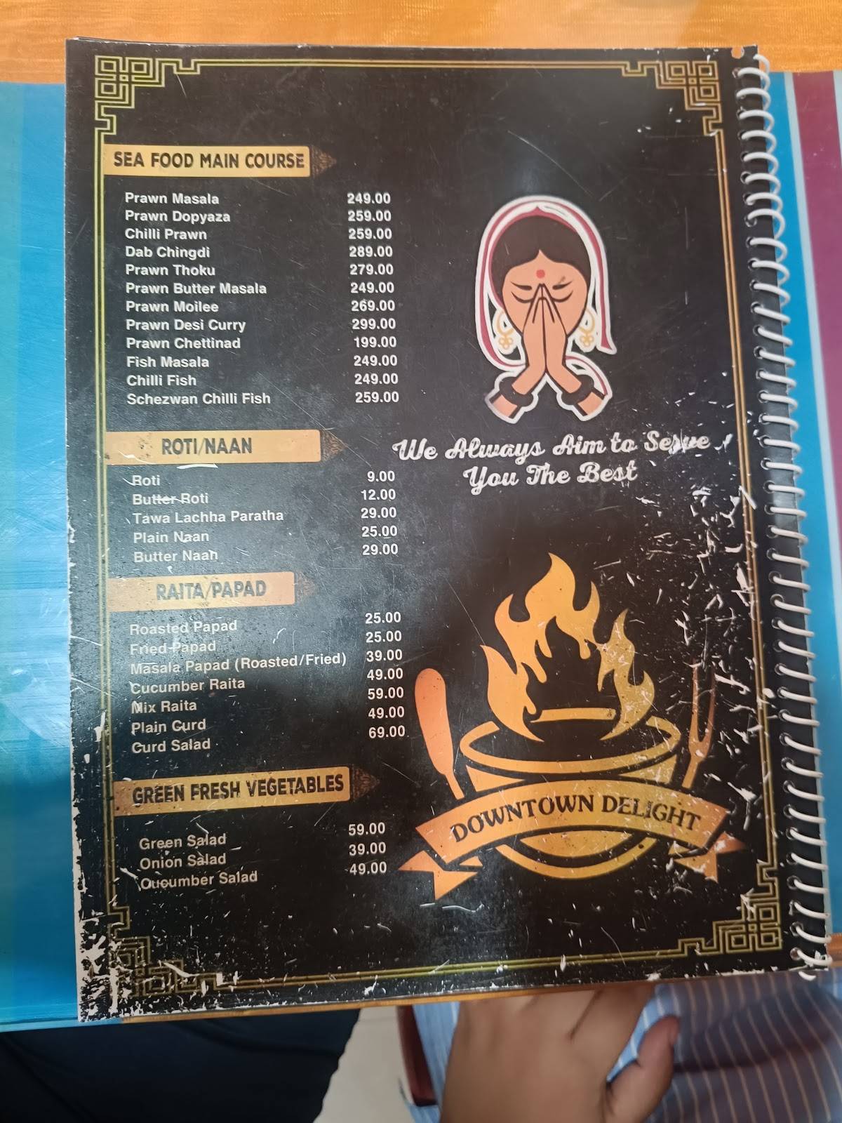 Downtown Delight menu