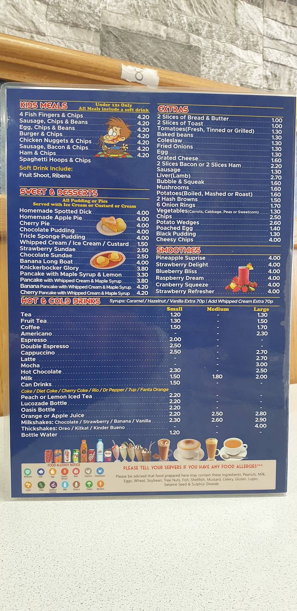 Menu at Dream Cafe & Restaurant, Basildon