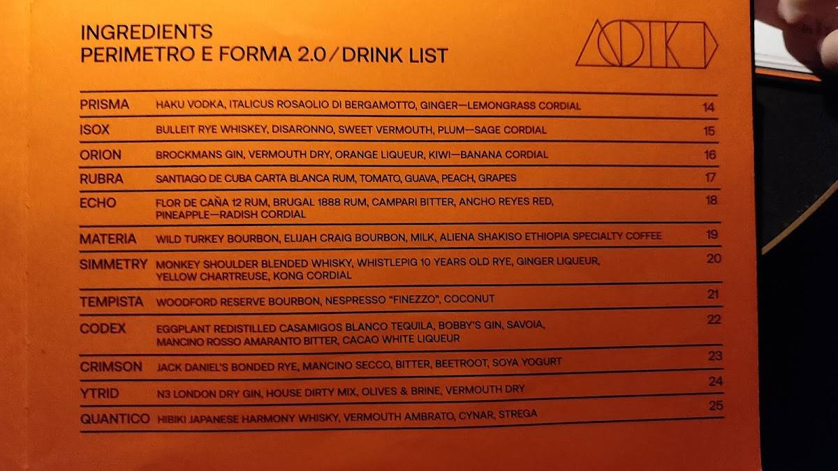 Menu di Drink Kong 