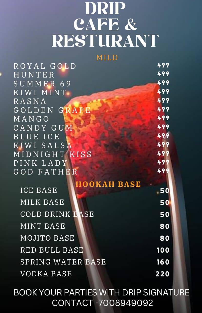 Drip Cafe & Restaurant menu