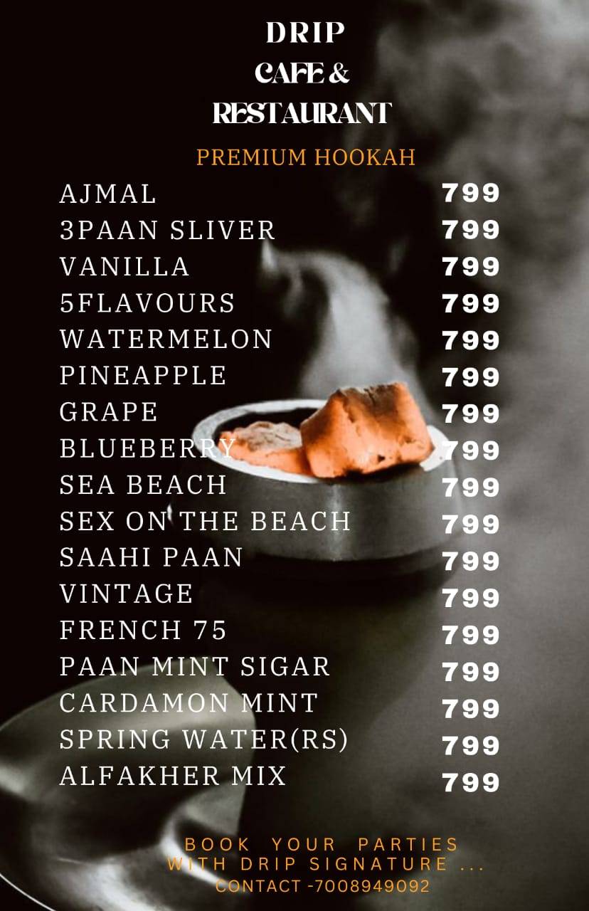 Drip Cafe & Restaurant menu