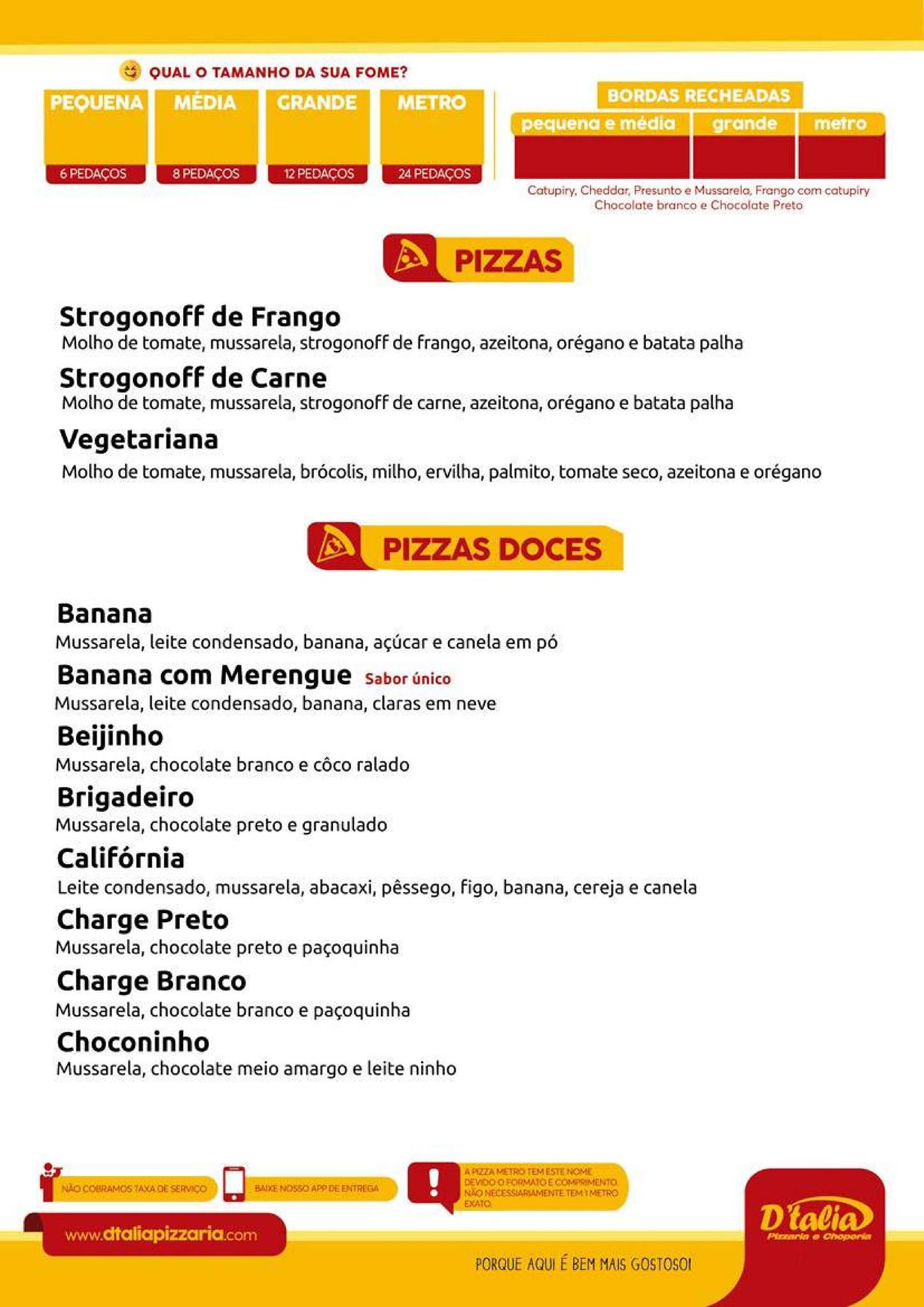 D'talia Pizzaria e Choperia - Rondonópolis cardápio