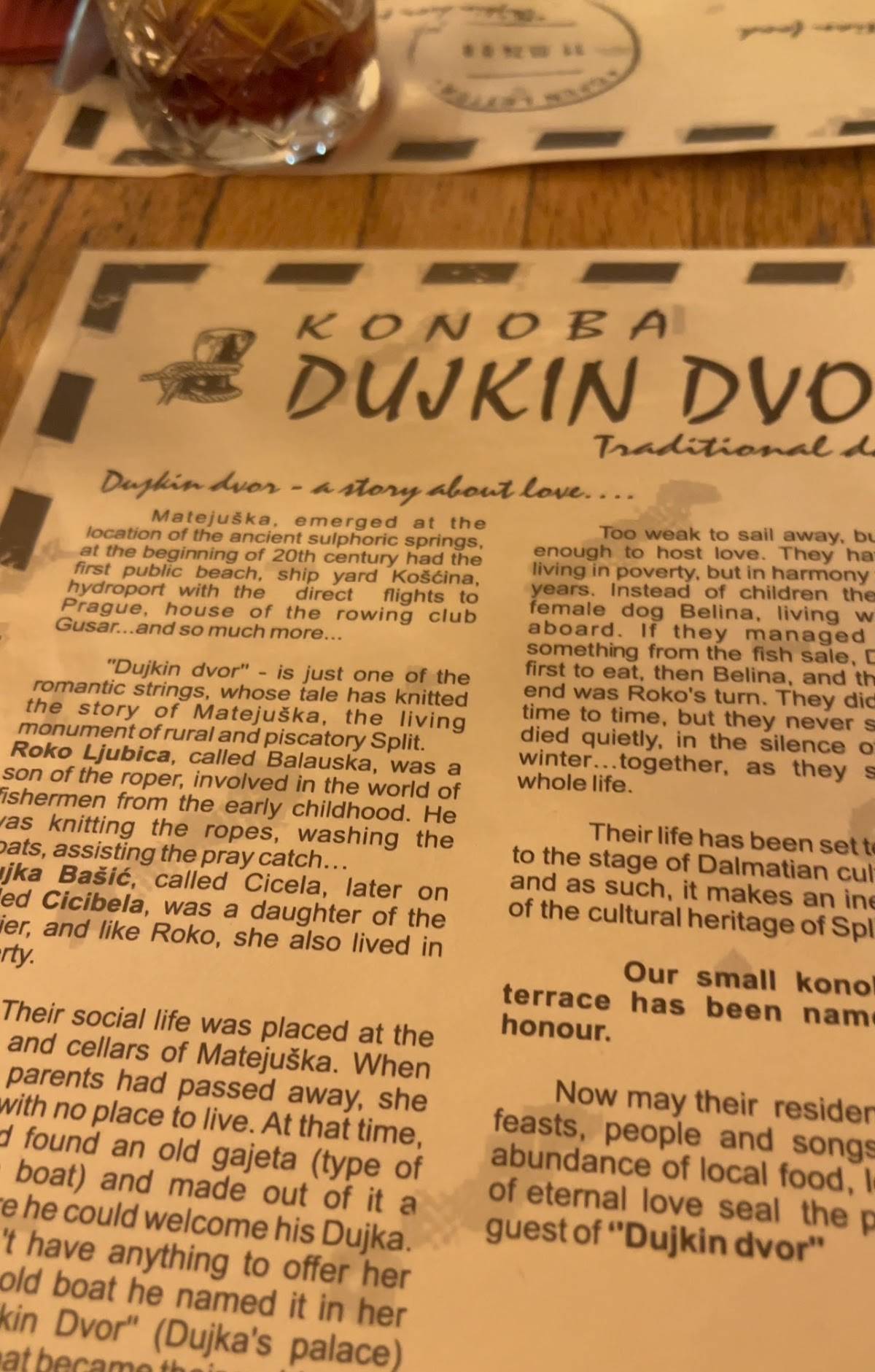 Menu di Dujkin dvor 
