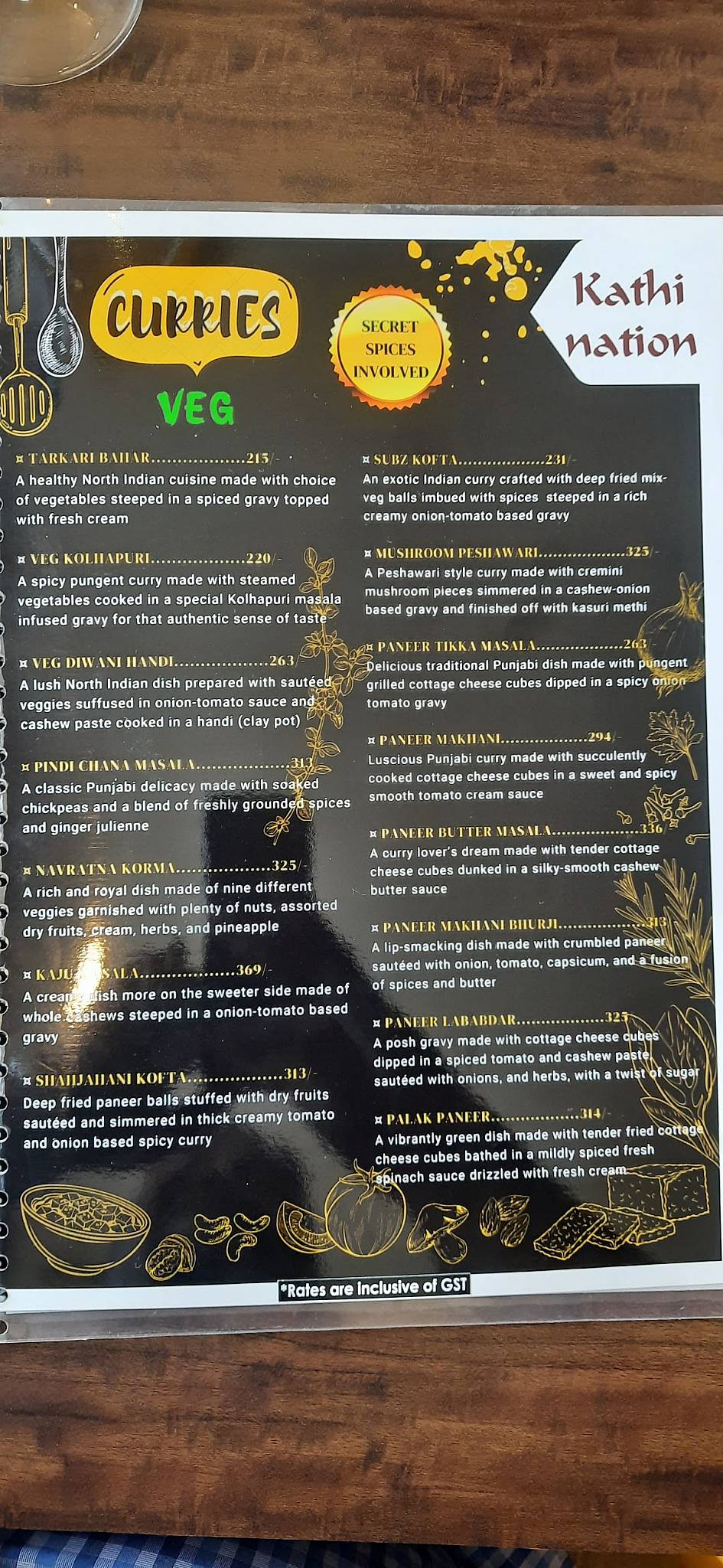 Kathi Nation menu