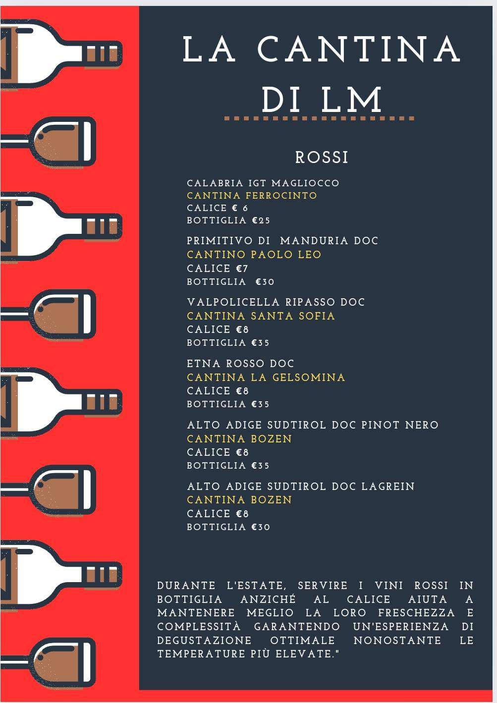 Menu di ENOTECA LM - Enoteca Milano, Enoteca, Aperitivo Milano, Vino, Mescita, tignanello, sassicaia, wine bar 