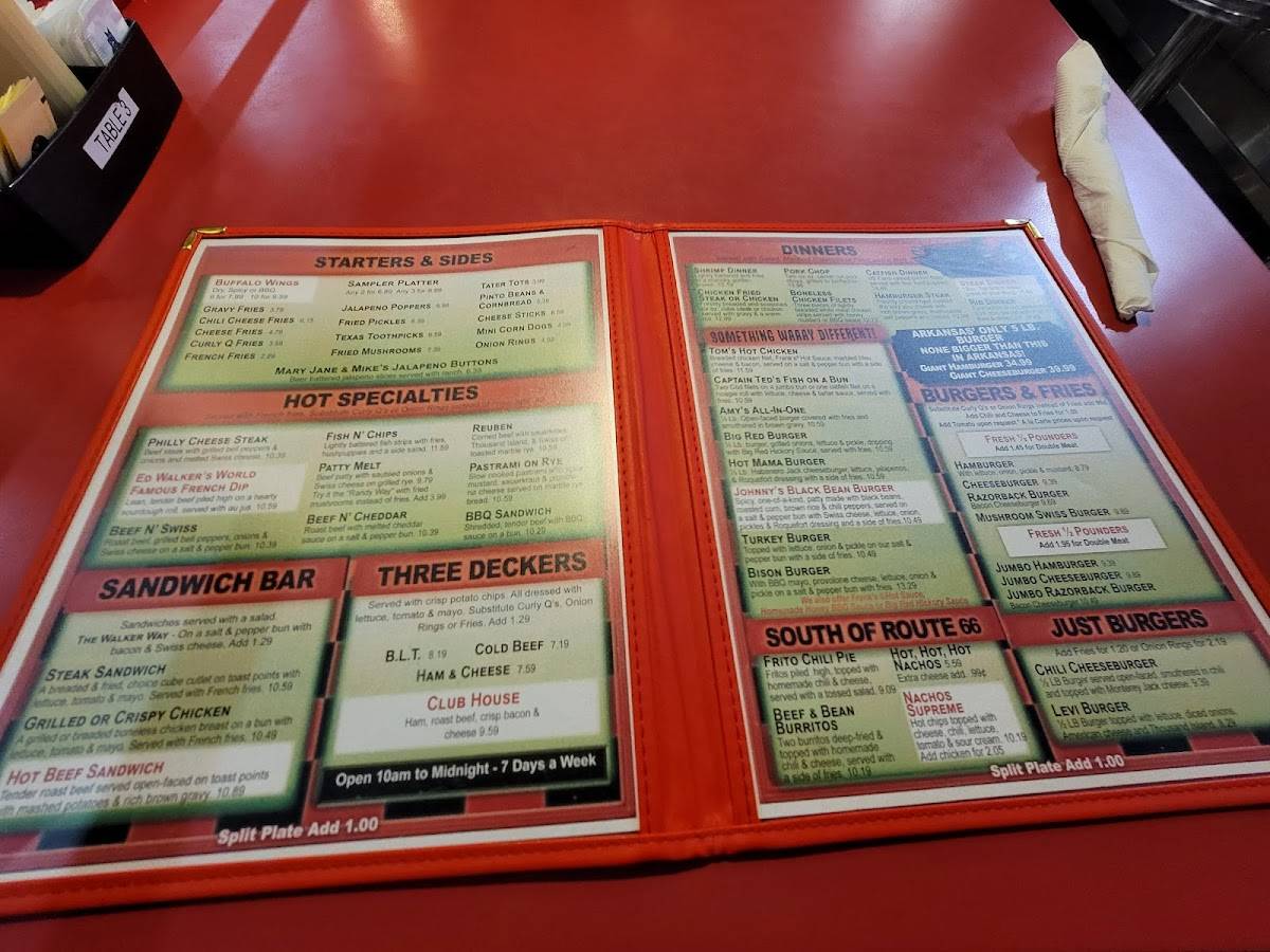 Menu at Ed Walker's DriveIn & Restaurant, Fort Smith
