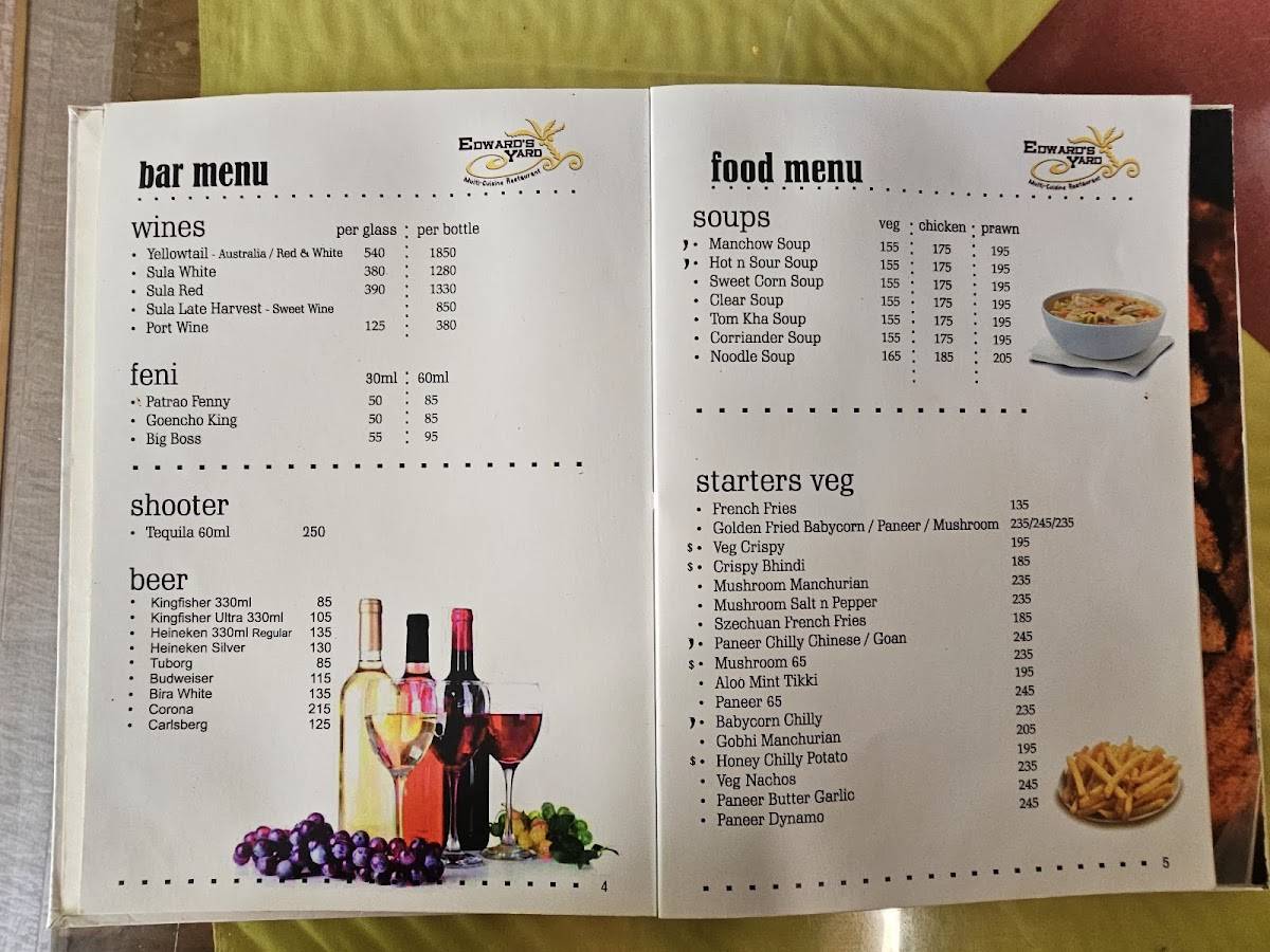 Edward's Yard menu