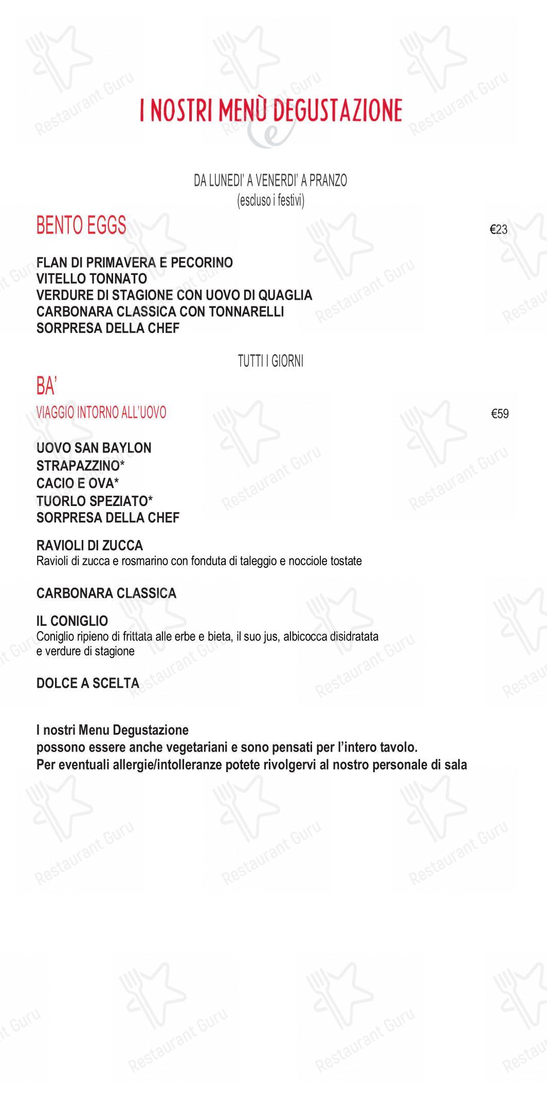Eggs Roma in Roma - Menu