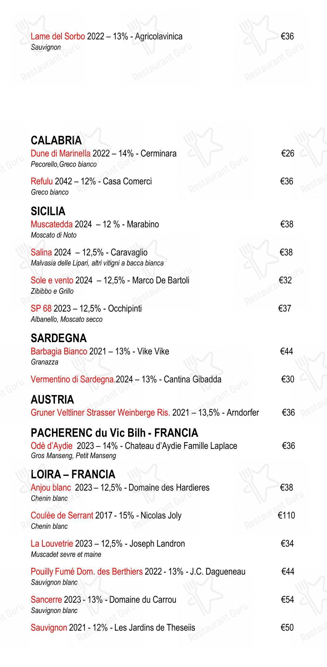 Menu di Eggs Roma - 菜单