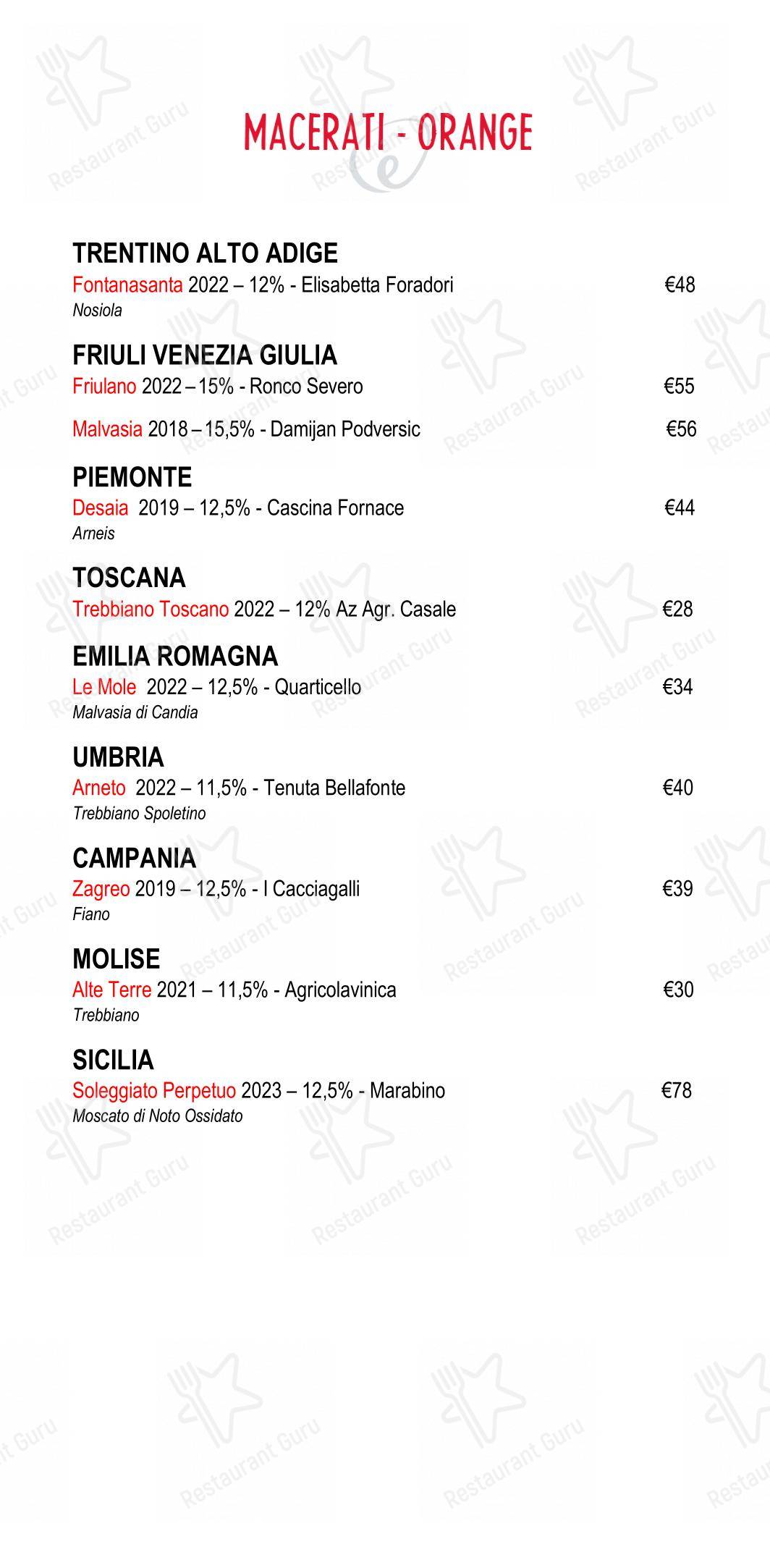 Menu di Eggs Roma - 菜单