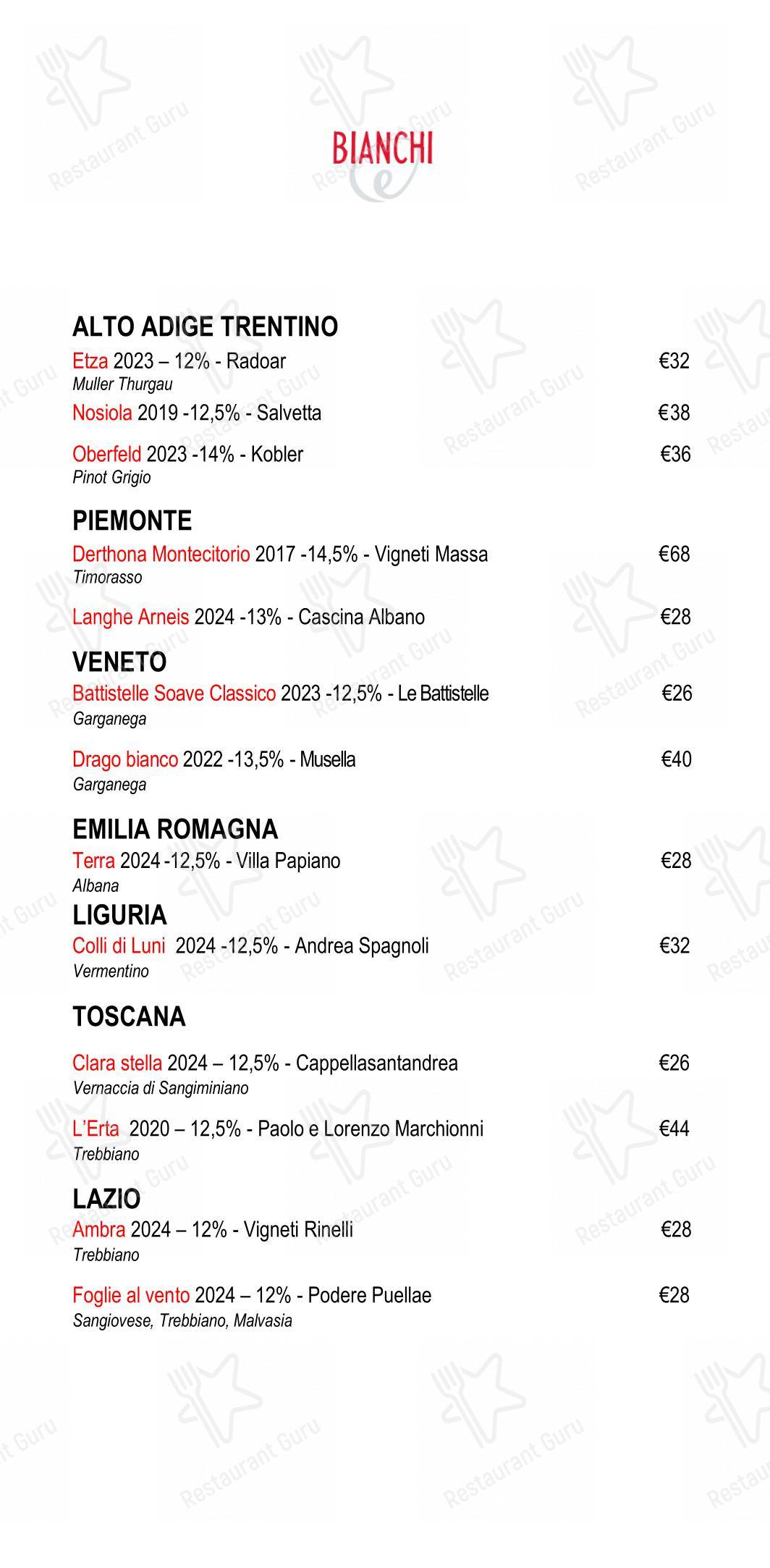 Eggs dans Rome - 菜单