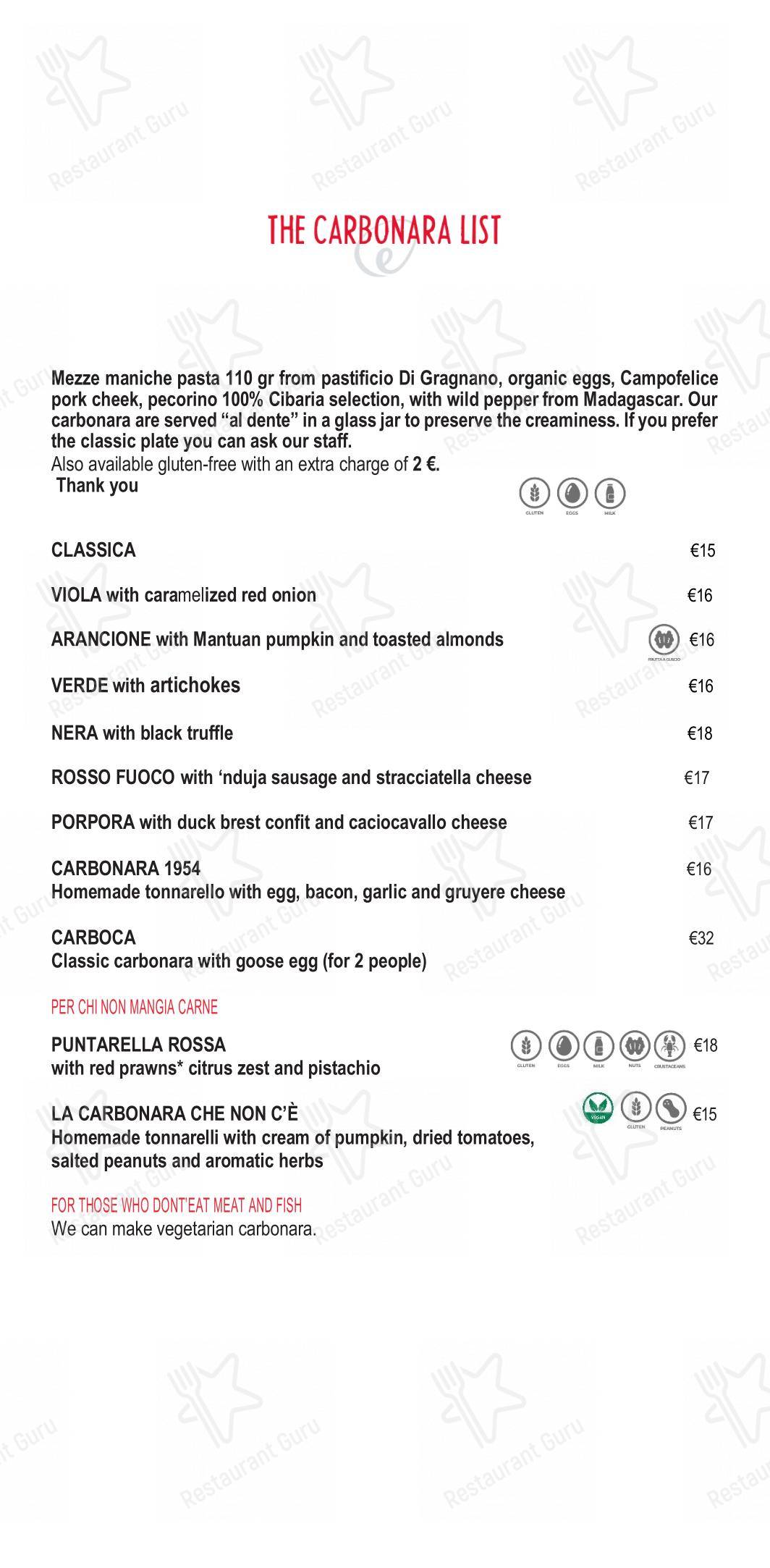 Eggs dans Rome - Menu