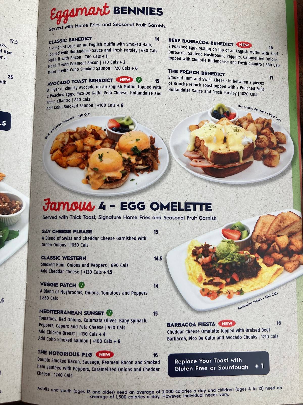 Menu de Eggsmart
