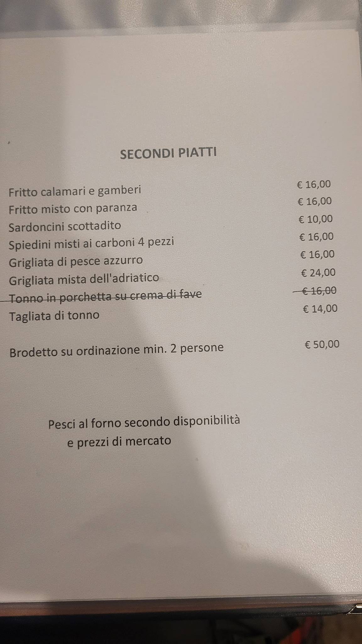 Menu di El Gatt Ristorante (CHIUSO)Bed and breakfast APERTO Marotta 