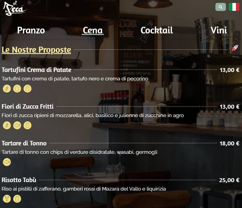 Menu di El Pecà 