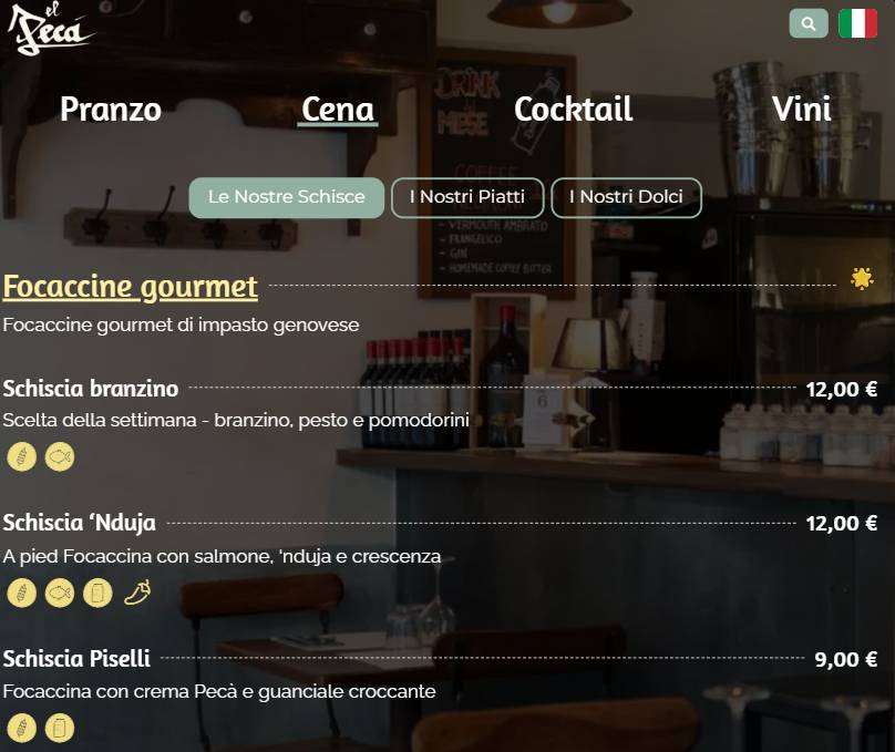 Menu di El Pecà 