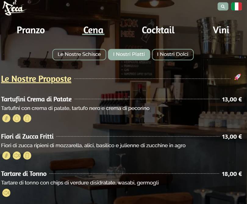 Menu di El Pecà 