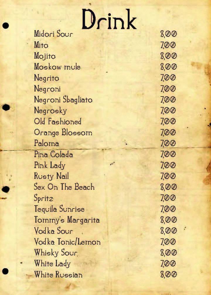 Menu di Eleven Cocktail Bar - American Bar 