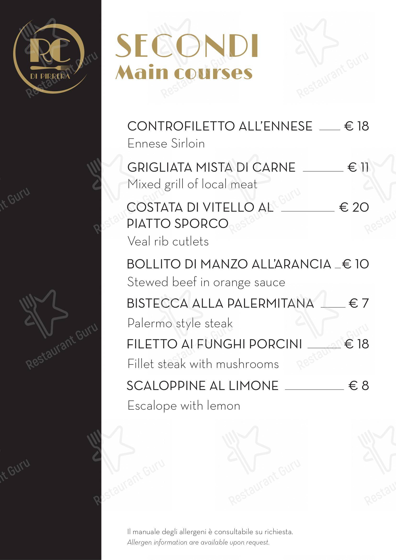 Menu per Ristorante Centrale in Enna