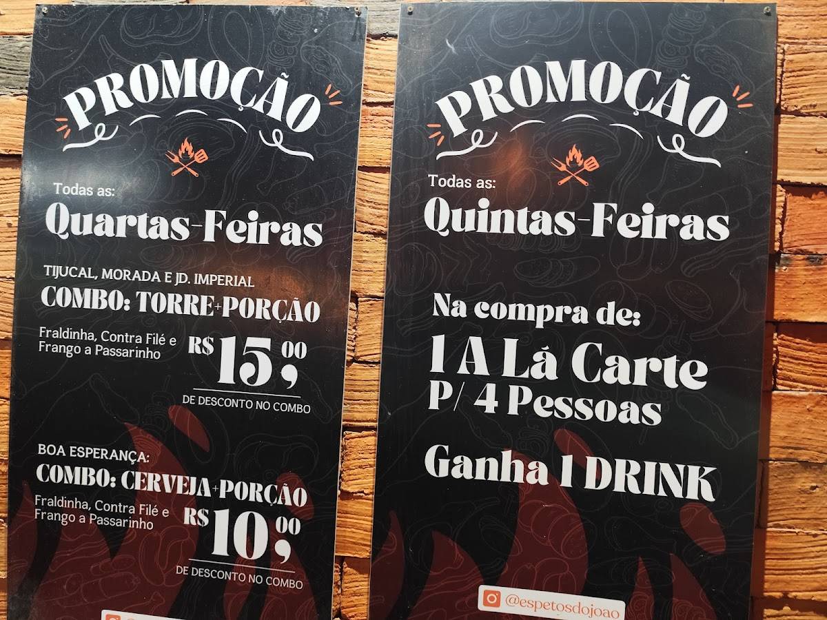 Espetos Do João - Unidade Tijucal cardápio