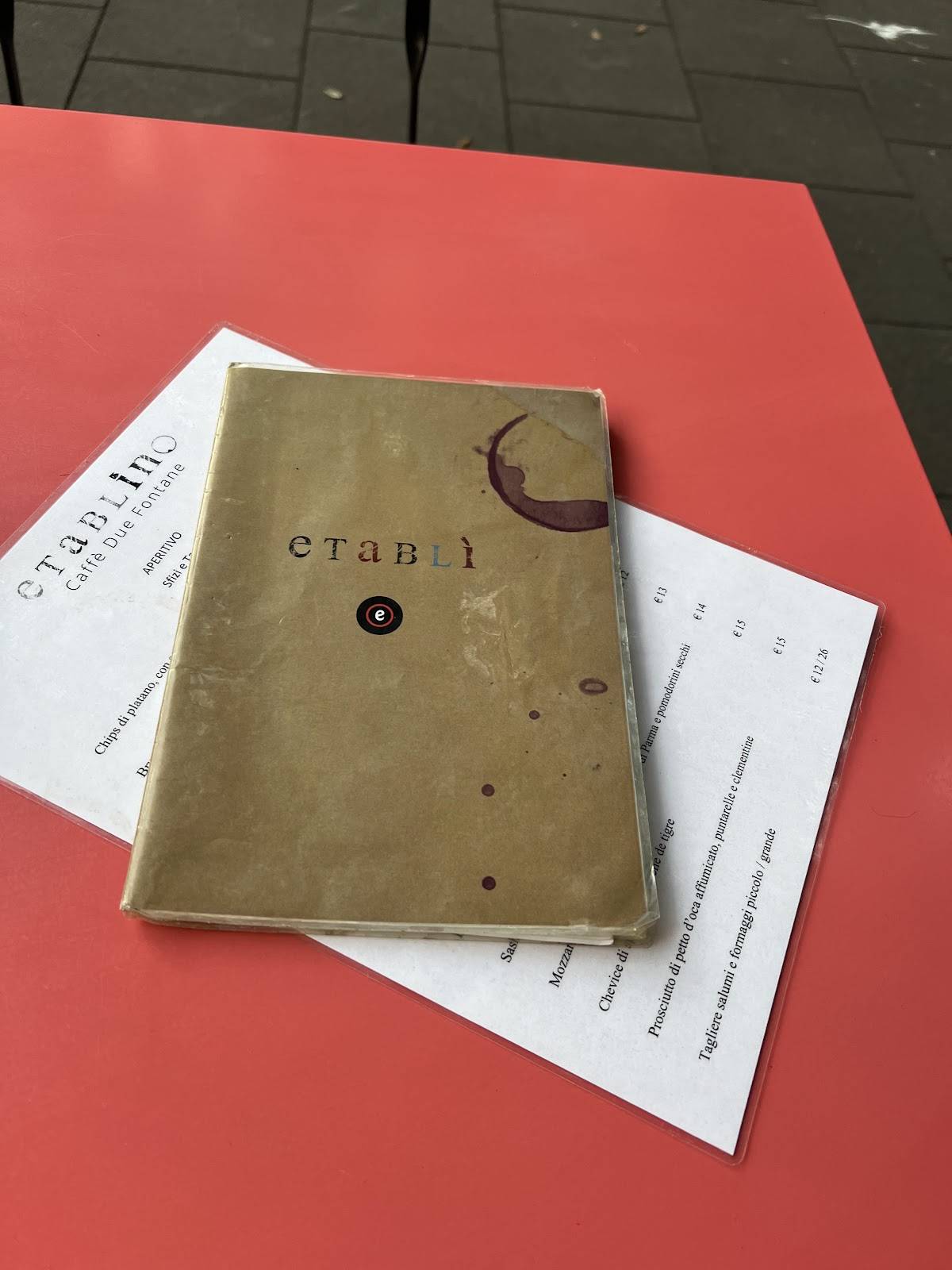 Menu di Etablino Caffè Due Fontane 