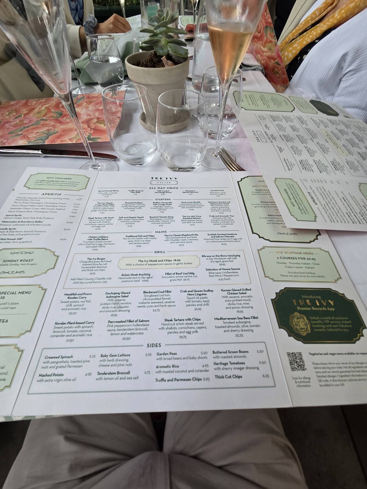 Menu At The Ivy Exeter Restaurant Exeter