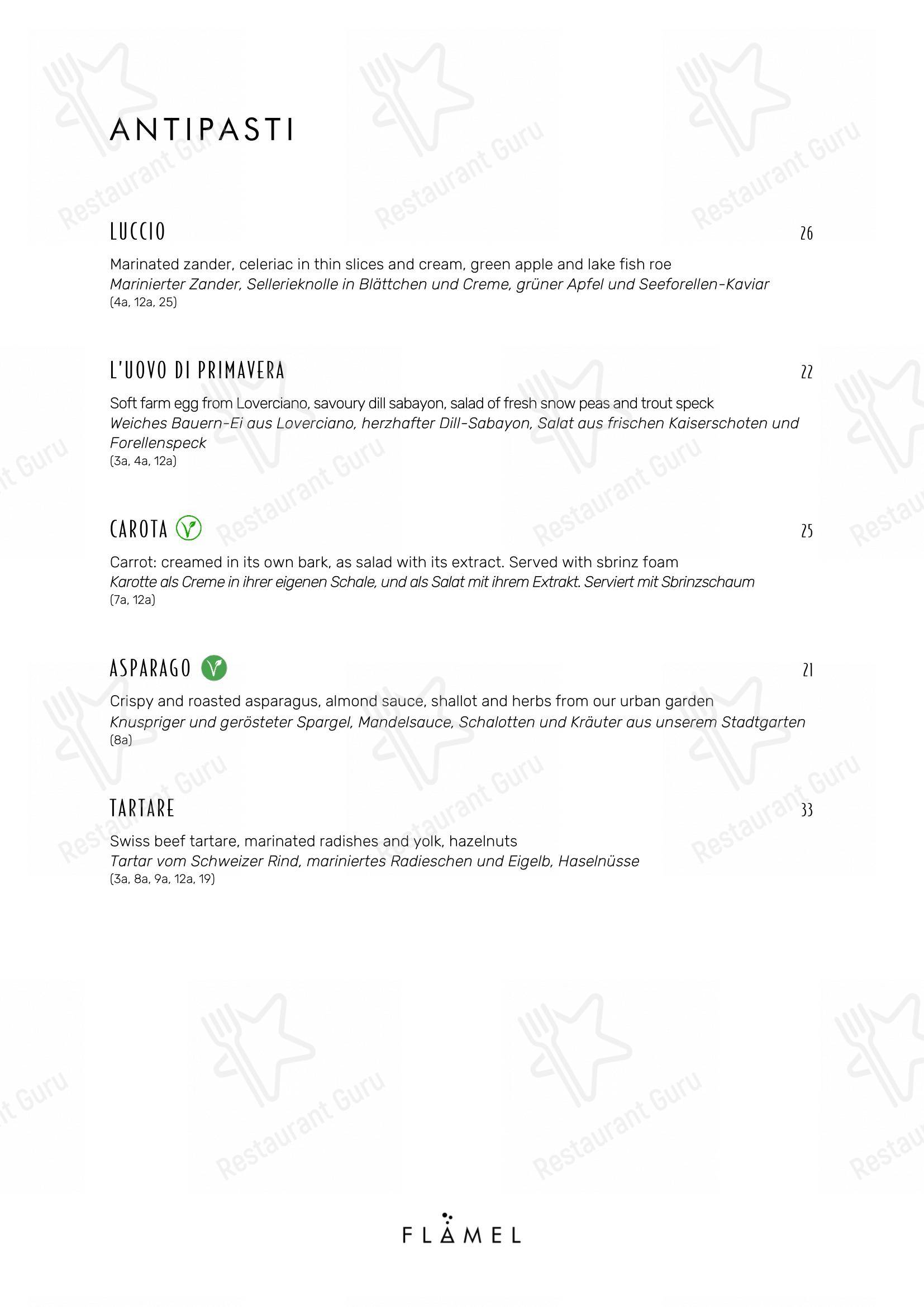 菜单 per FLAMEL Restaurant & Mixology Bar ristorante