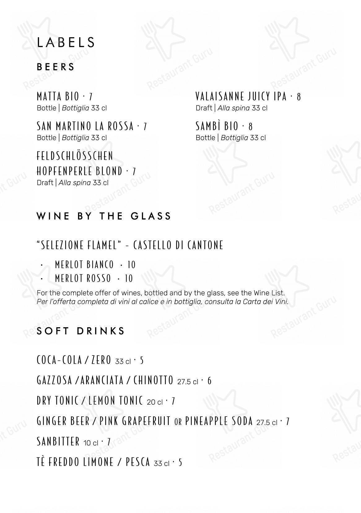 Основное меню per FLAMEL Restaurant & Mixology Bar in Lugano