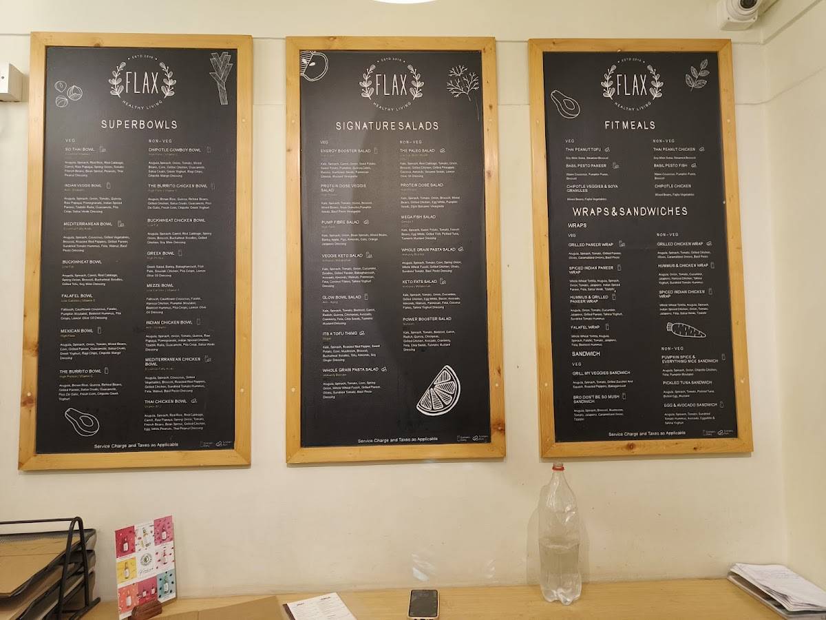 Flax Cafe menu