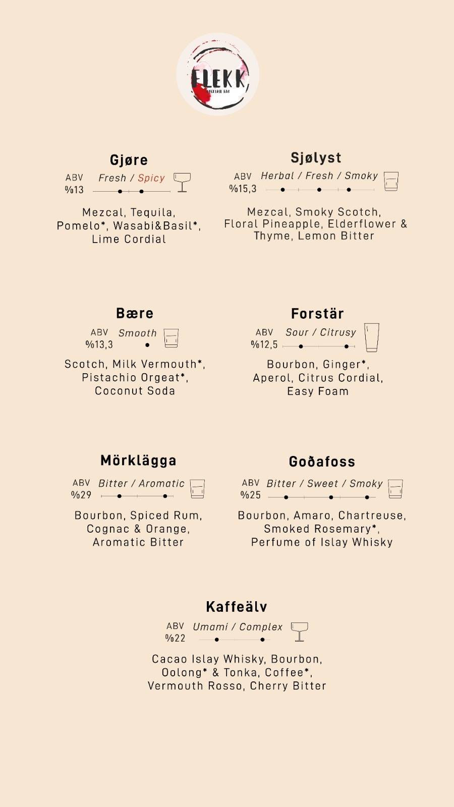 Menu de FLEKK