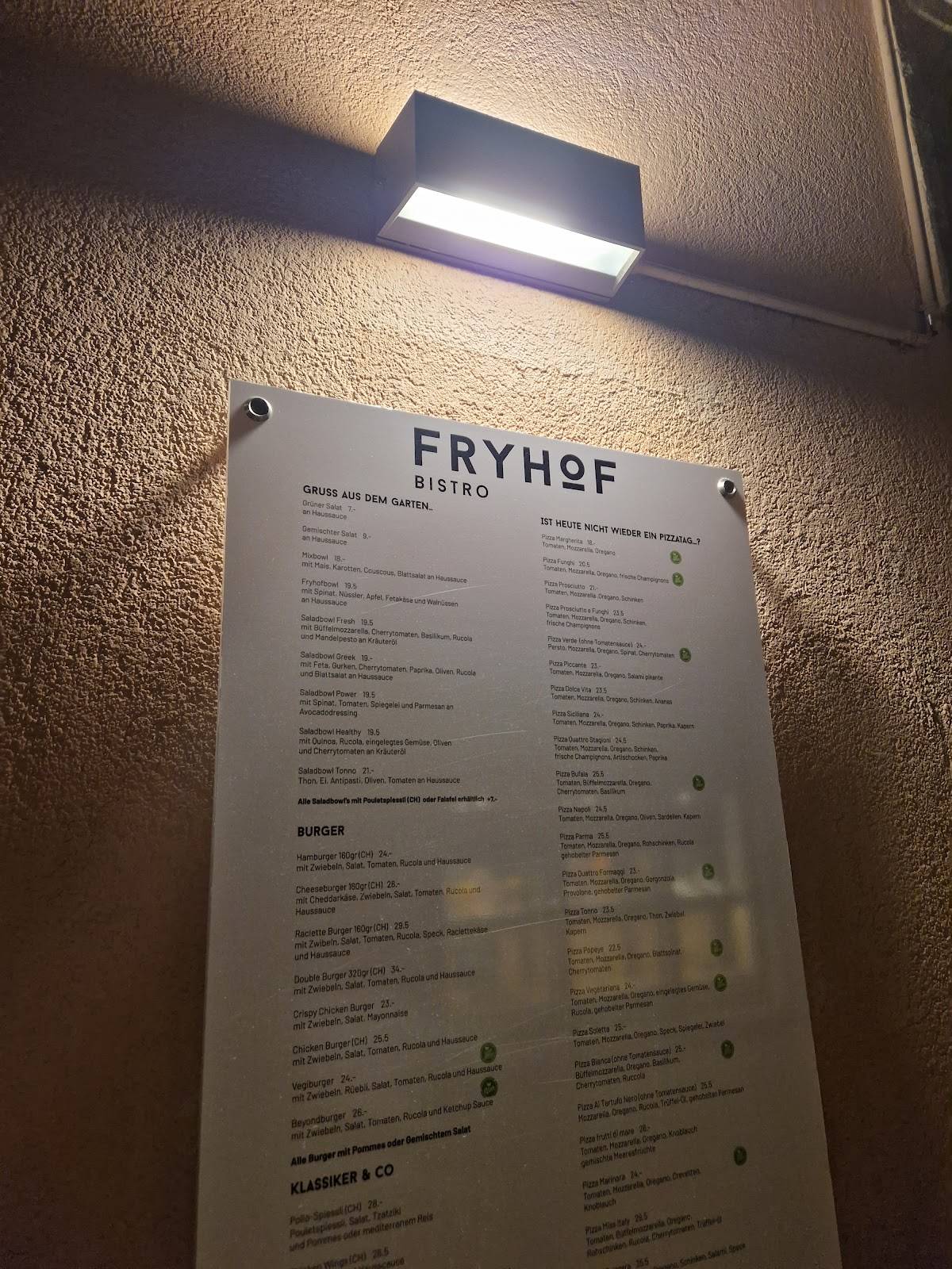 Menu di FRYHOF 