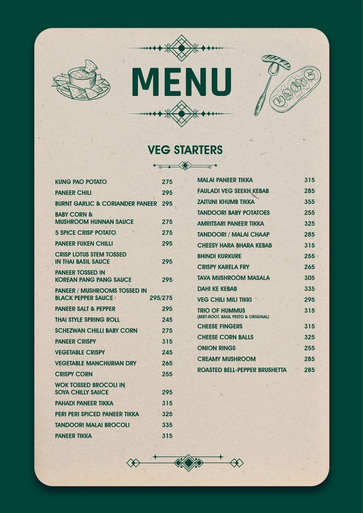 Farmhouse Brass Anchor menu