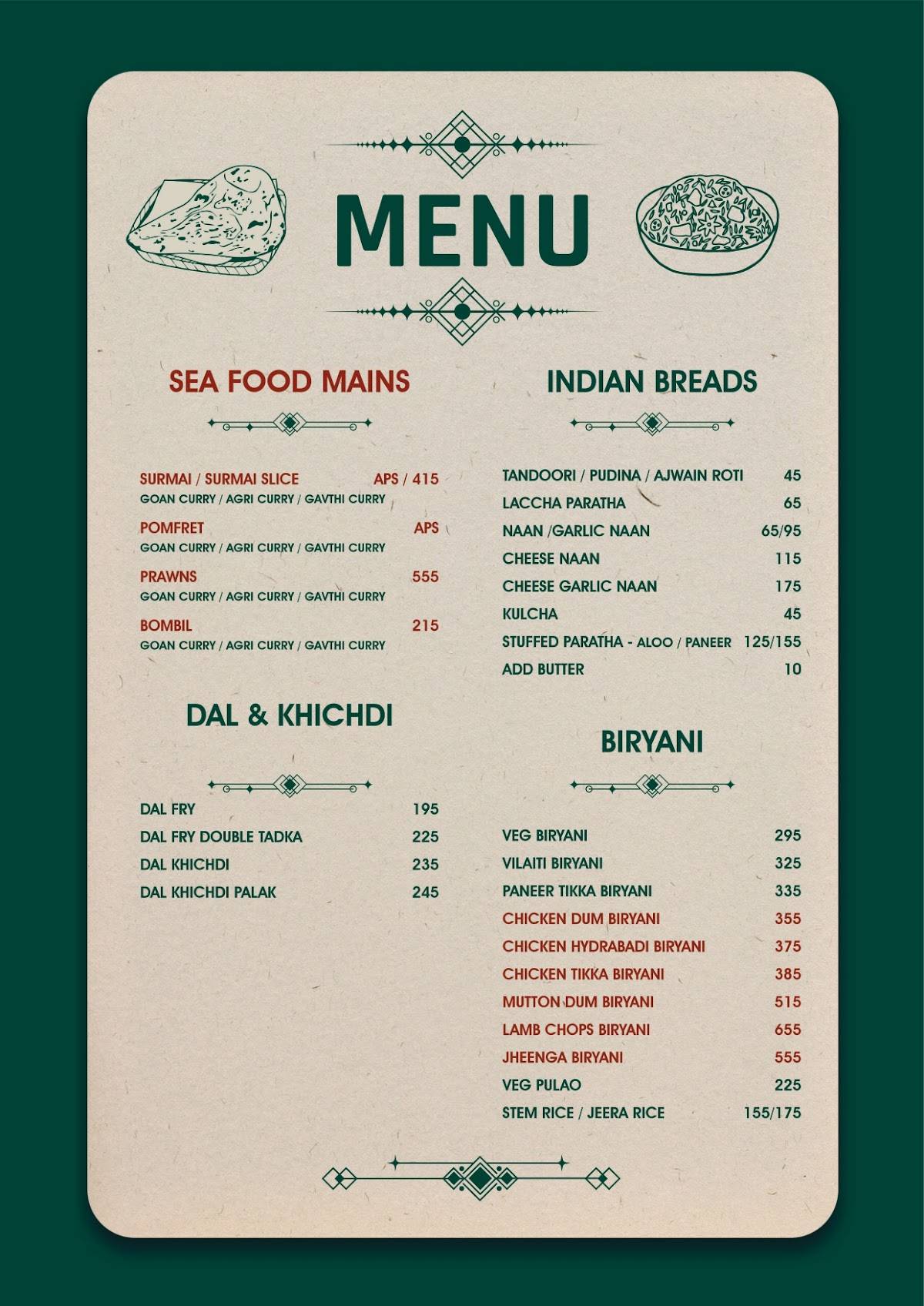 Farmhouse Brass Anchor menu