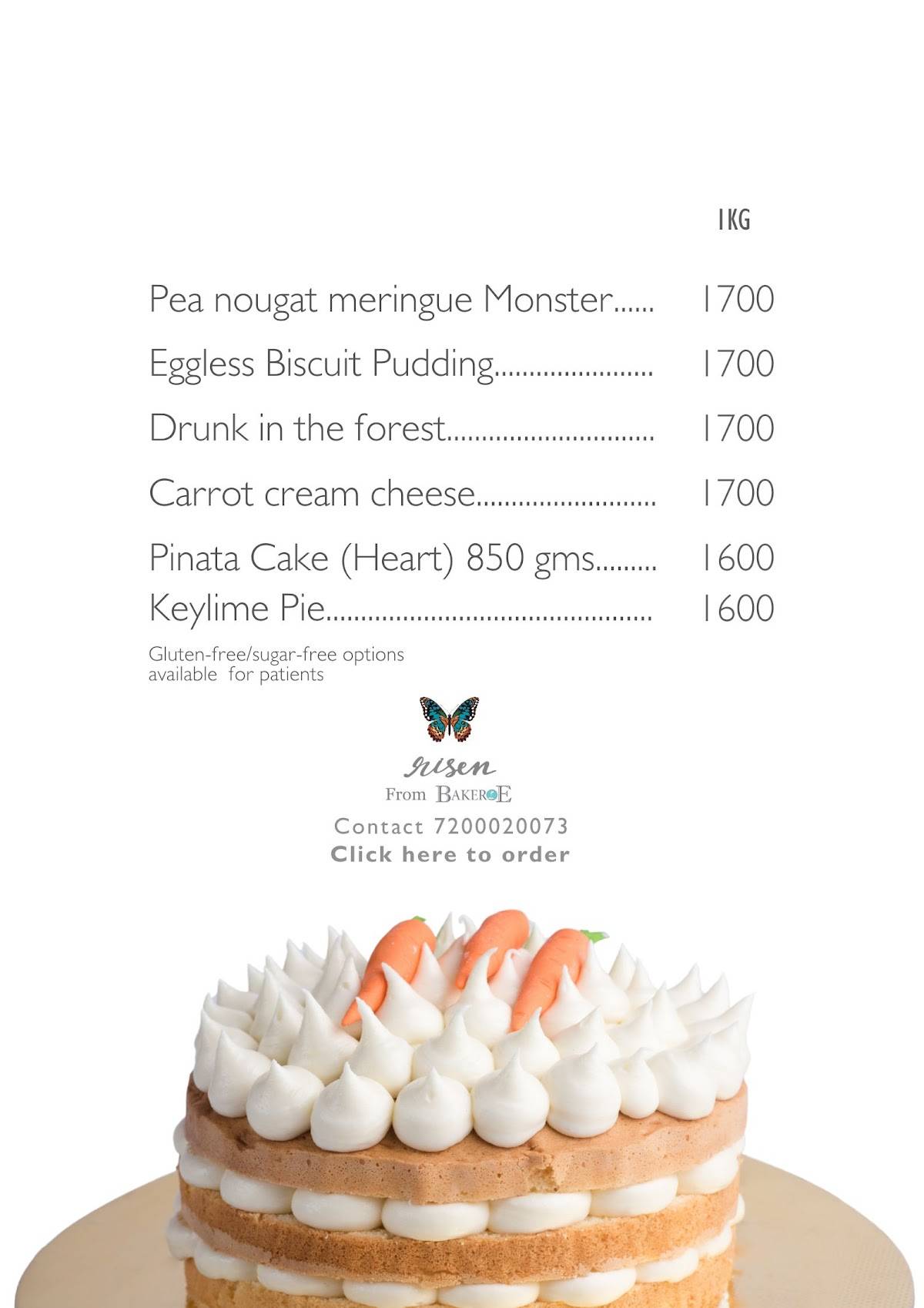 Bakeroe- customized cakes in coimbatoreonline cake delivery in coimbatore menu
