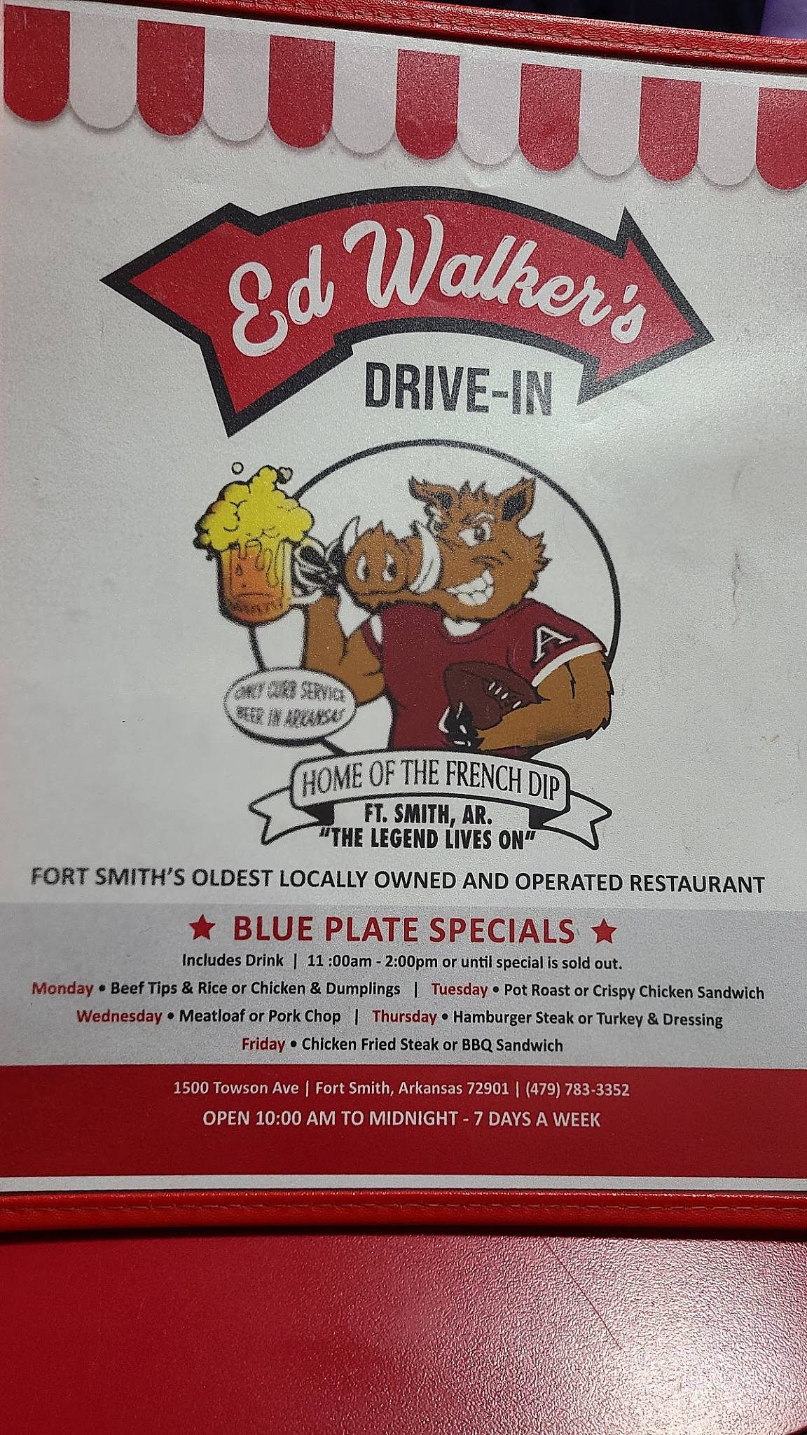 Menu at Ed Walker's DriveIn & Restaurant, Fort Smith