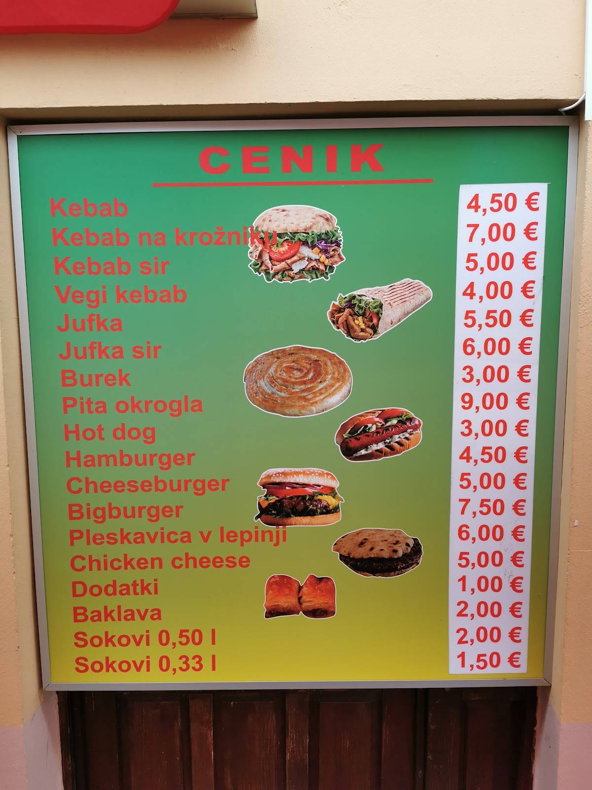 Menu di Fast food Gricko 