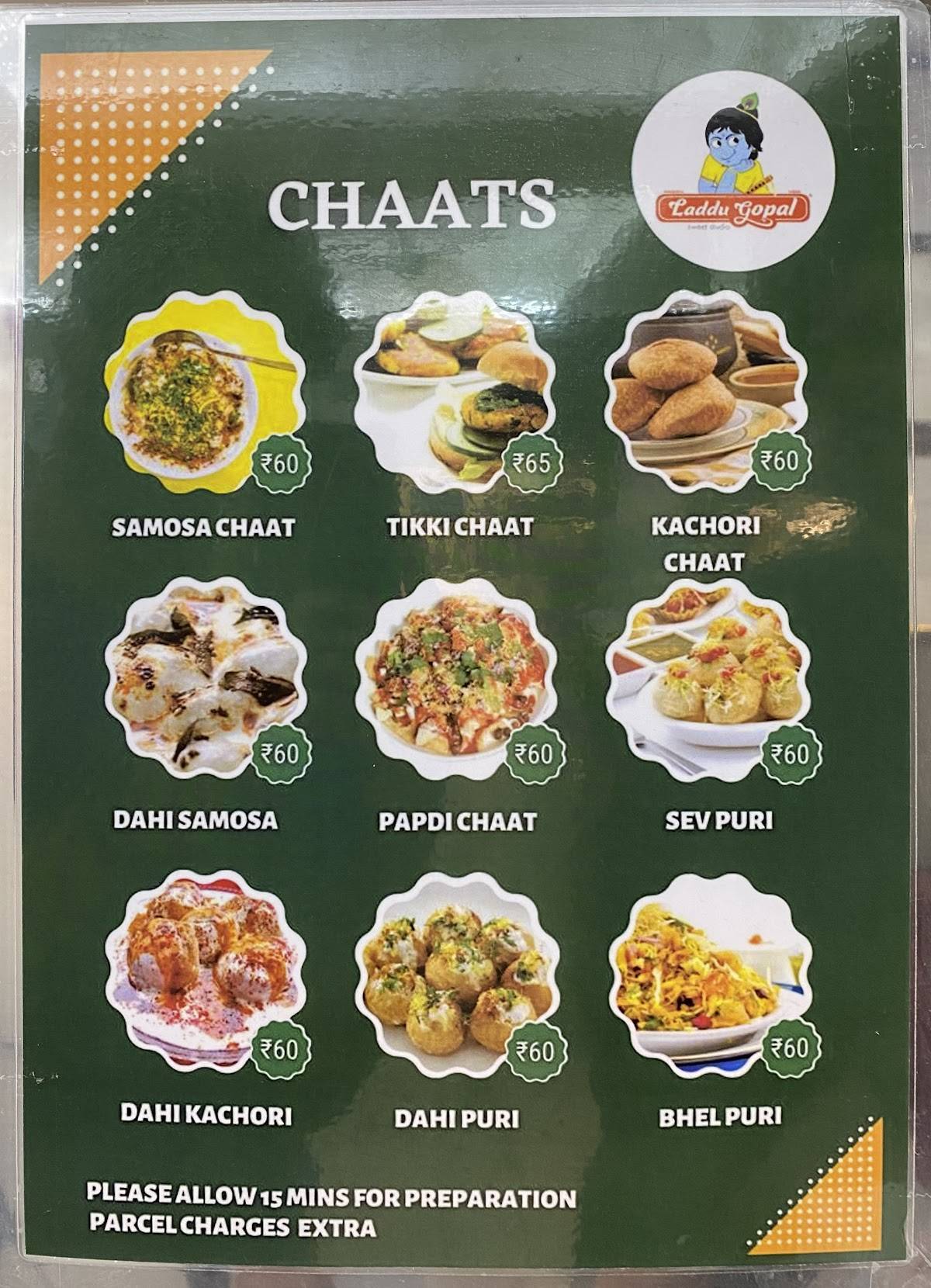 Laddu Gopal menu