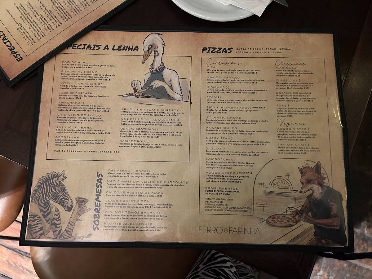 Ferro e Farinha - Ipanema cardápio