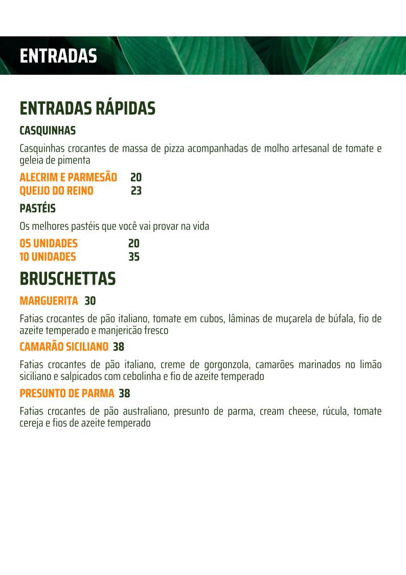 Filipéia Trattoria cardápio