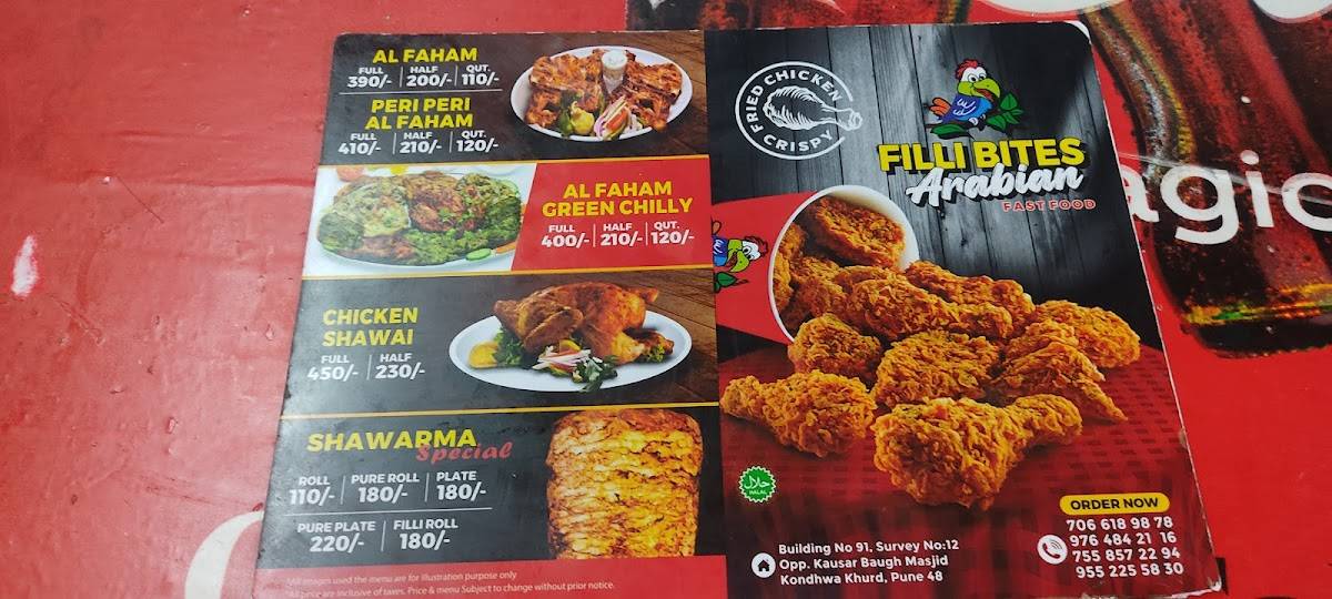 Filli Bites menu