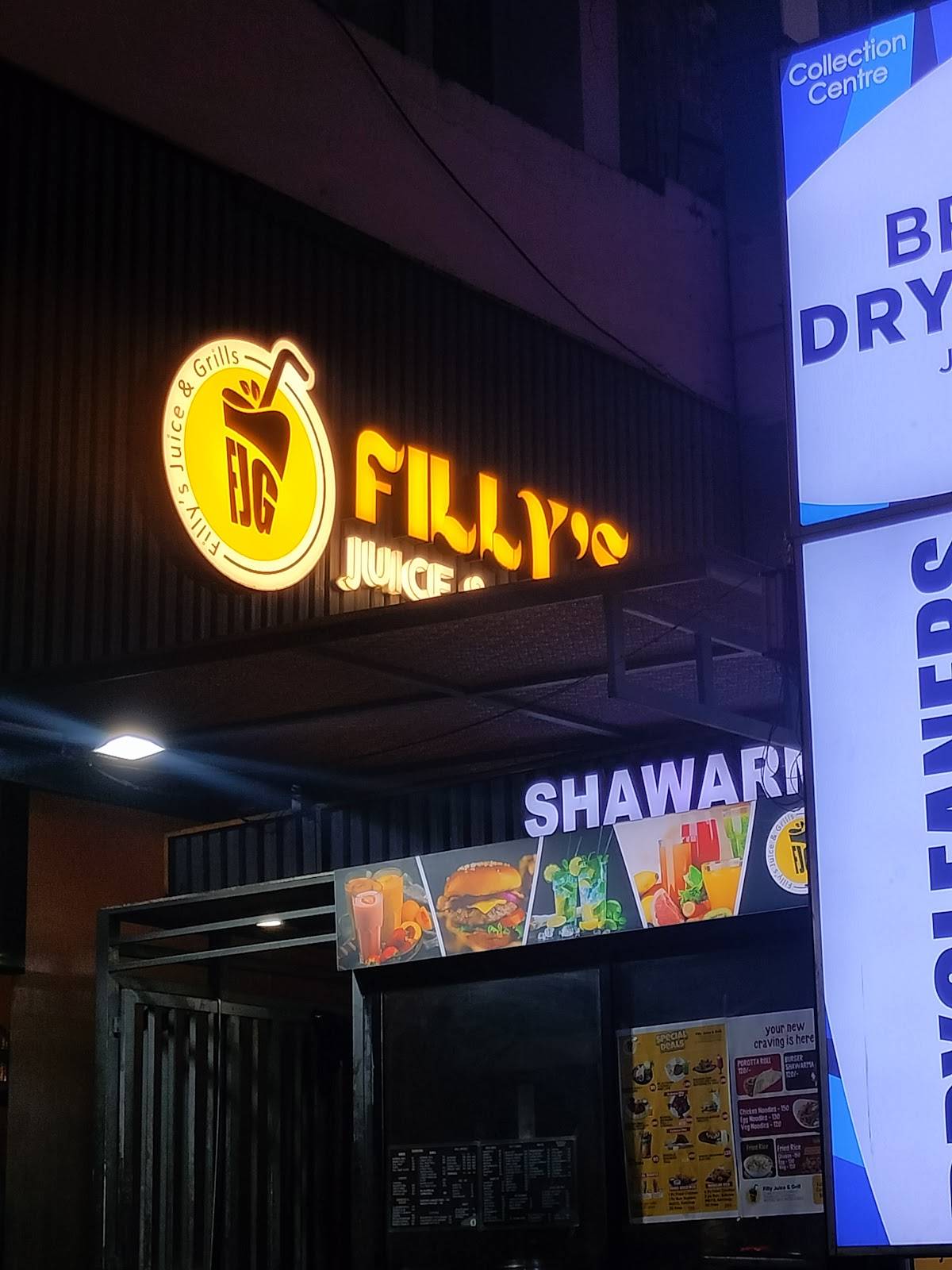 Fillys Juice & Grills menu