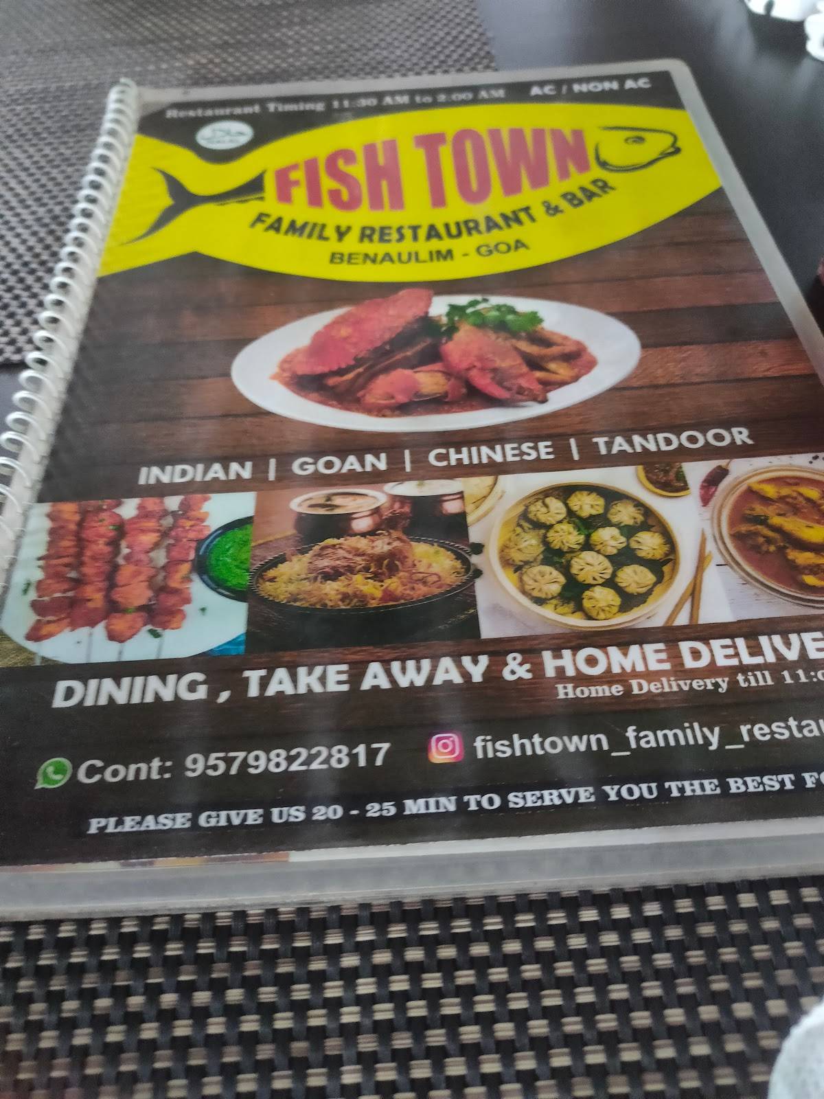 Fish Town menu