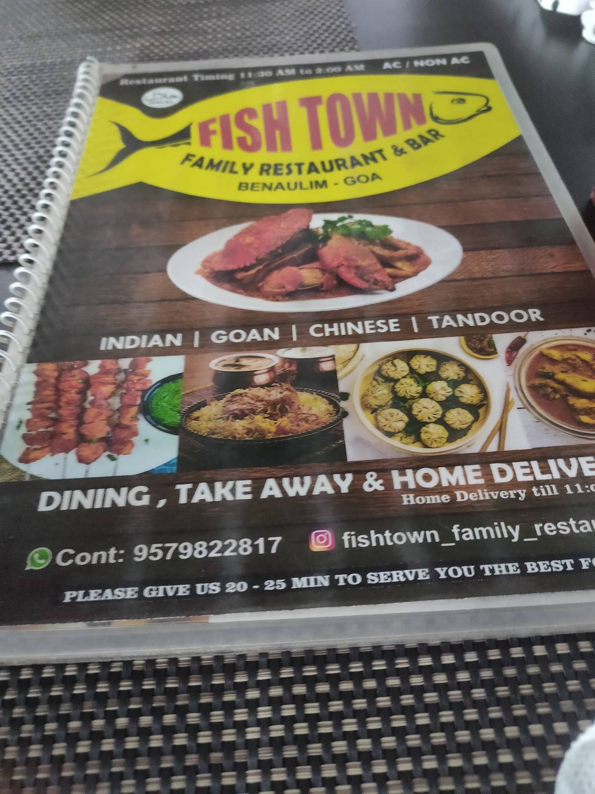 Fish Town menu