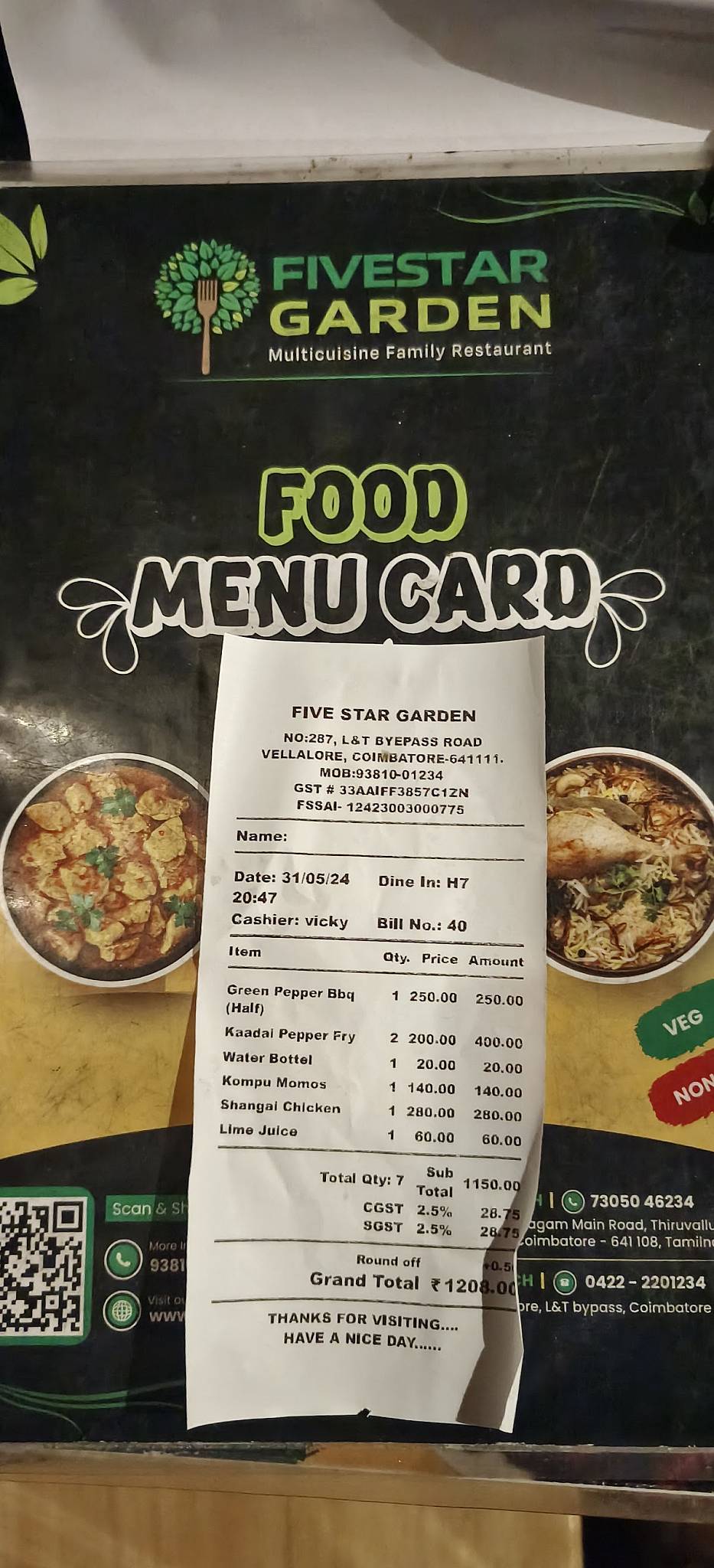 FiveStar Garden - L & T Bypass menu